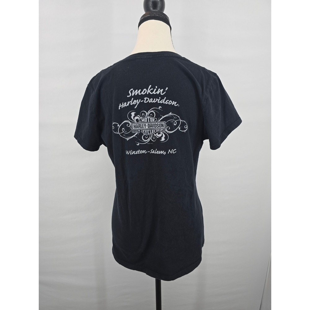 Harley-Davidson Womens Sugar Skull Graphic T-Shirt Black Winston-Salem NC XL - Picture 3 of 4
